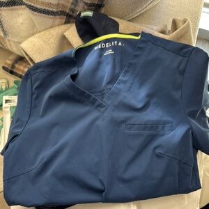 Medelita NEW XS Navy Blue Scrub Top